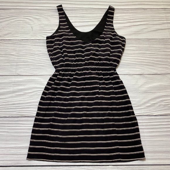 Joie Black White Striped Chariot Dress Silk - Picture 3 of 16